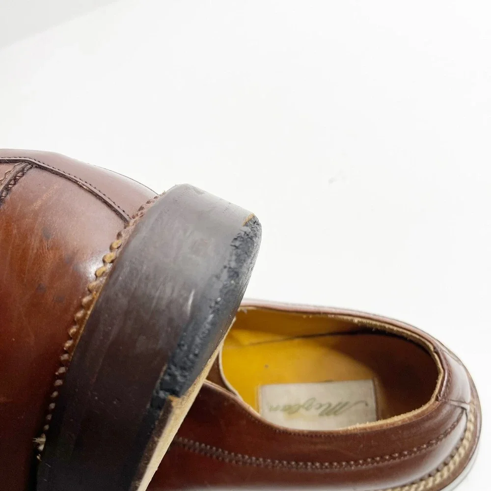 Mezlan Banderas Dress Shoes 10.5M Brown Split Toe Leather Derby Oxfords Spain